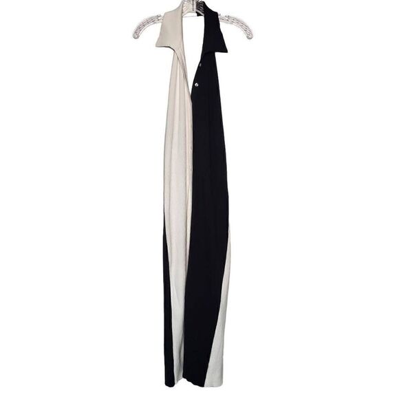 Eloquii Ribbed Colorblock Halter Collared Button Front Midi Dress Size 18/20 - Picture 3 of 10